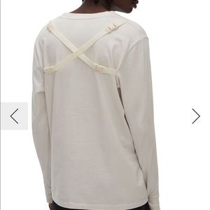 Helmut Lang White Unisex Long Sleeve Strap Tee